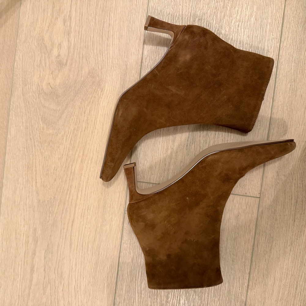 NEW Steve Madden Kapital Brown Genuine Suede Heeled Boots Shoes